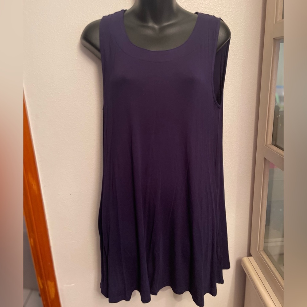 NWT womens navy blue tunic length tank top size large